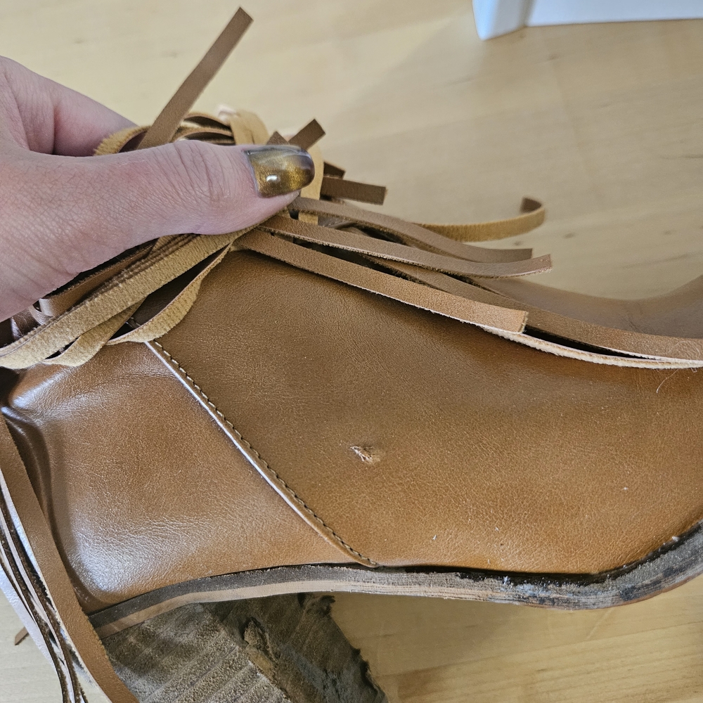 BEAST FASHION Tan Fringe Ankle Booties - Picture 4 of 8